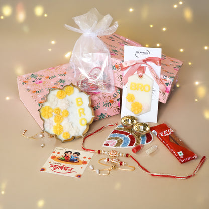 Elegant Rakhi Celebration Box - Bhai-Bhabhi Special