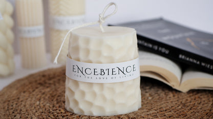 Scented Cobblestone Marble Pillar Candle
