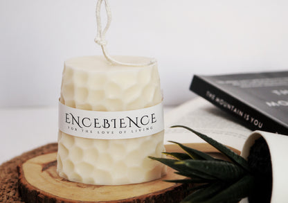 Scented Cobblestone Marble Pillar Candle