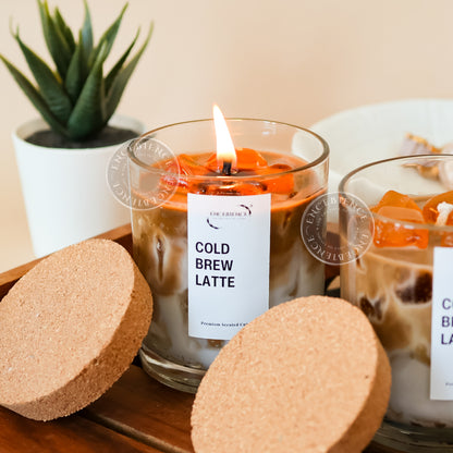 Premium Scented Iced Latte Jar Collection | Plant-Based Soy Wax | Cold Brew Latte Candle