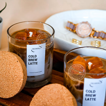 Premium Scented Iced Latte Jar Collection | Plant-Based Soy Wax | Cold Brew Latte Candle