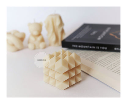 Set of 2 - Diamond Bubble Cube Candle