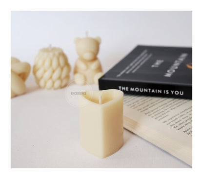 Set of 4 - Heart Pillar Candle