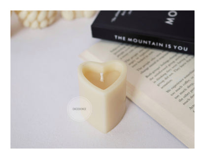 Set of 4 - Heart Pillar Candle