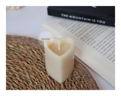 Set of 4 - Heart Pillar Candle