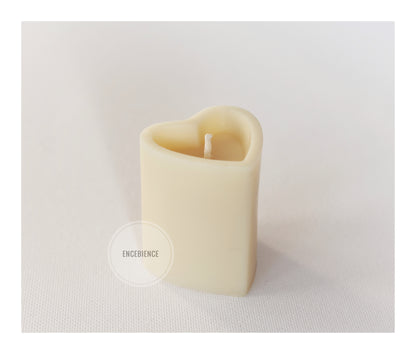 Set of 4 - Heart Pillar Candle