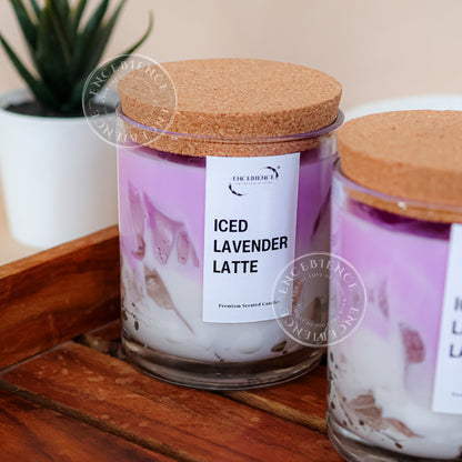Premium Scented Iced Latte Jar Collection | Plant-Based Soy Wax | Iced Lavender Latte Candle