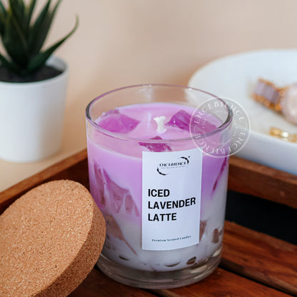 Premium Scented Iced Latte Jar Collection | Plant-Based Soy Wax | Iced Lavender Latte Candle