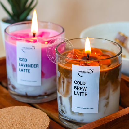 Premium Scented Iced Latte Jar Collection | Plant-Based Soy Wax | Cold Brew Latte Candle