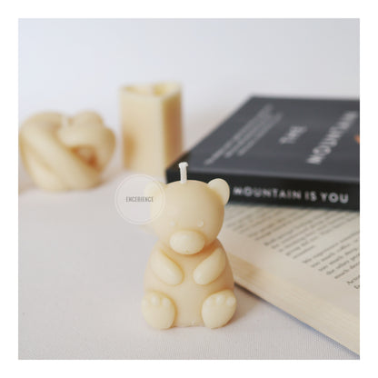 Set of 6 - Scented Sitting Teddy Bear, Rainbow Arch, Tree Root Geometry Wave, Mini Bubble, Mini Knit Heart, Thread Wool Ball Candle