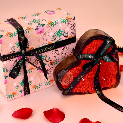 Premium Scented Wooden Heart-Shaped 3-Wick Candle with Gift Box | Medium Size