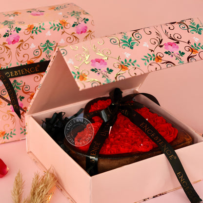 Premium Scented Wooden Heart-Shaped 3-Wick Candle with Gift Box | Medium Size