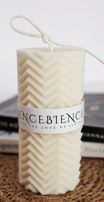 Scented ZigZag Pillar Candle